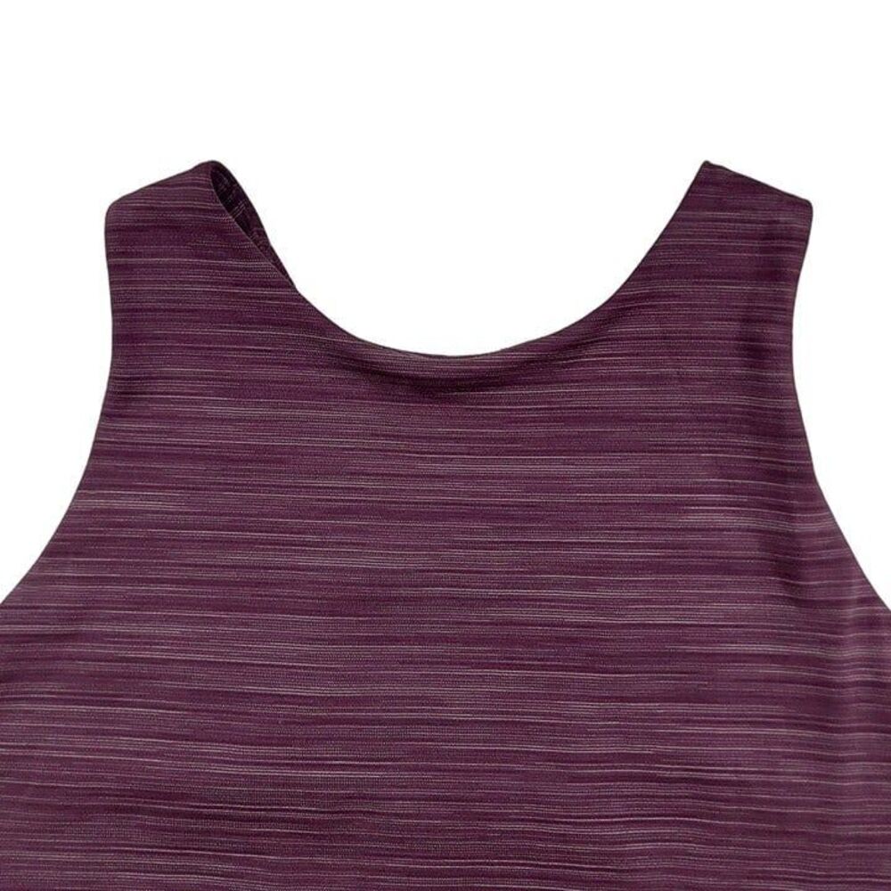 Athleta Space Dye Crop Top Womens XL Purple Marled Racerback Gym Performance - Picture 5 of 12
